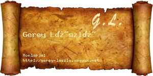 Gerey László névjegykártya